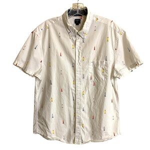 J. Crew White Shirt with Nautical Lighthouse Accents